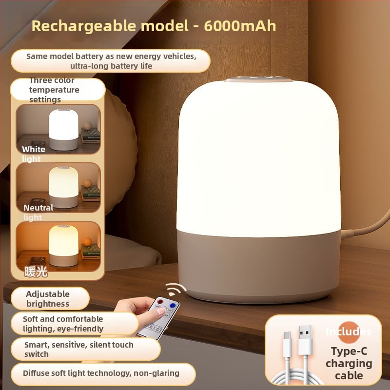 Lampă de noapte cu ceas și ecran LED, baterie reîncărcabilă, control tactil, iluminare ambientală, design geometric 3D