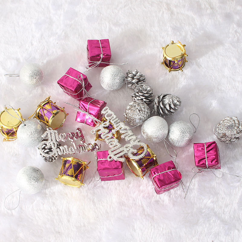 Ziemassvētku eglīšu rotājumu komplekts – plastmasas un putu rotājumi, zīmols Shengqi, piemērots Ziemassvētkiem, IP atļauja: Nē