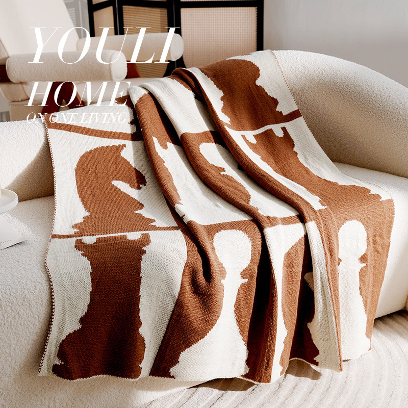 Megzta pledė, Šiaurės stiliaus, dryžuotas raštas, akrilo medžiaga, svoris 500–799 g, tinkama visoms metų laikams.