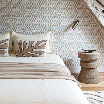 Neljaosaline voodipesu komplekt, Wabi-Sabi tekstuur, taimed ja lilled muster, hotellistiilis disain, logotüübi trükkimine saadaval