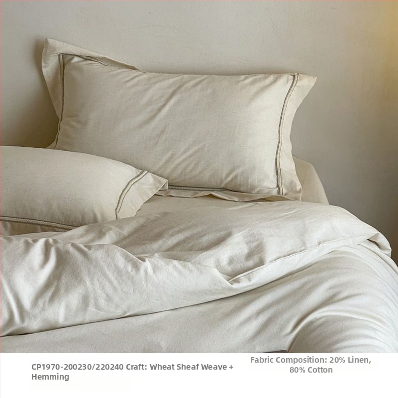 Neljaosaline voodipesu komplekt, Wabi-Sabi tekstuur, taimed ja lilled muster, hotellistiilis disain, logotüübi trükkimine saadaval