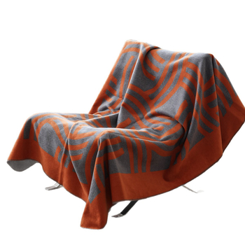 Skandinavski minimalistička pleteni deka za zimu, pamuk-akril smjesa, 450 g, geometrijski uzor