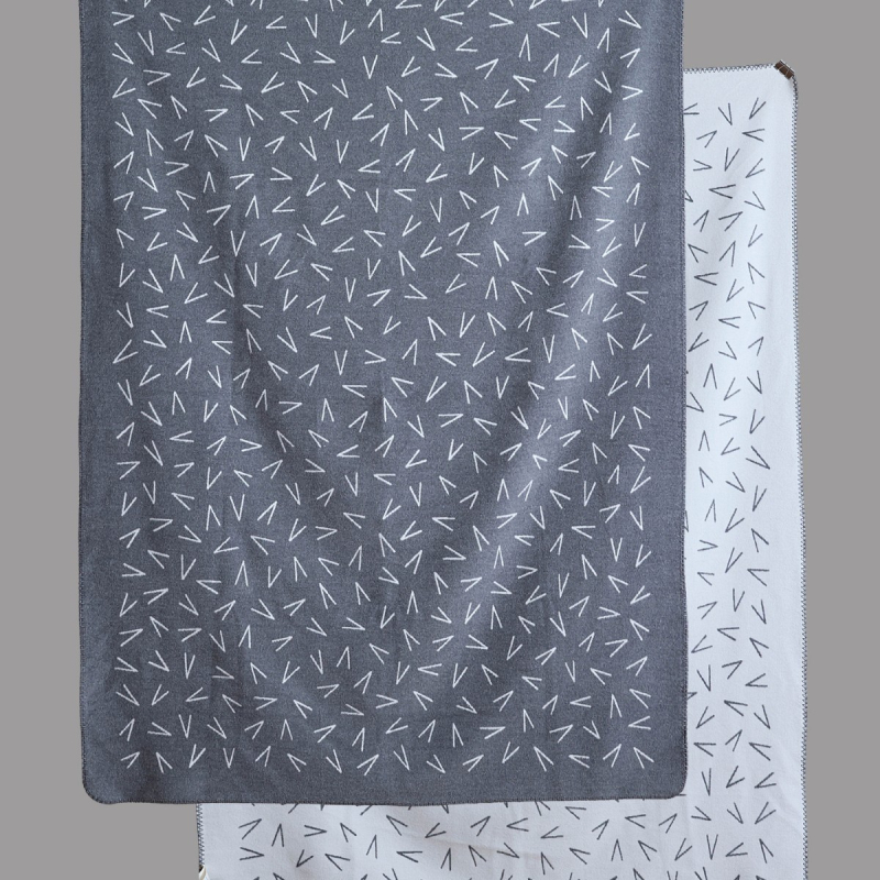 Skandinavski minimalistička pleteni deka za zimu, pamuk-akril smjesa, 450 g, geometrijski uzor