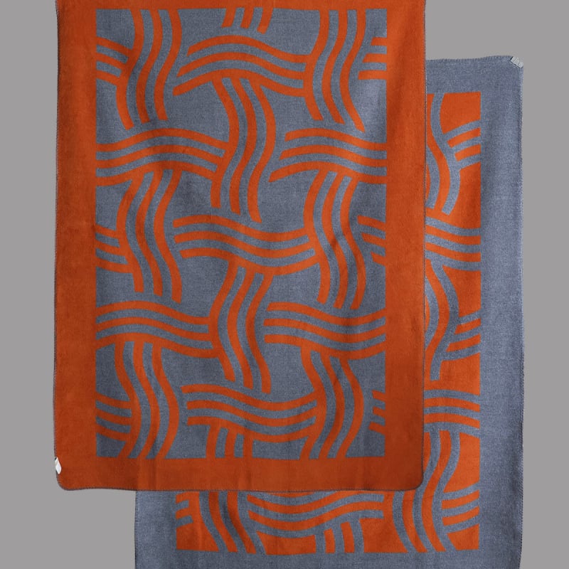 Skandinavski minimalistička pleteni deka za zimu, pamuk-akril smjesa, 450 g, geometrijski uzor