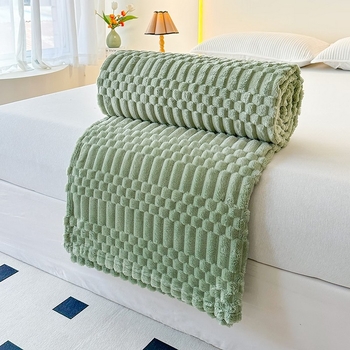 Deka od koralnog flisa, zimska, jednobojni uzorak, europski i američki stil
