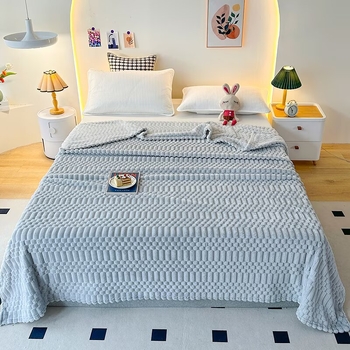 Deka od koralnog flisa, zimska, jednobojni uzorak, europski i američki stil