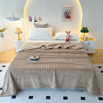 Deka od koralnog flisa, zimska, jednobojni uzorak, europski i američki stil