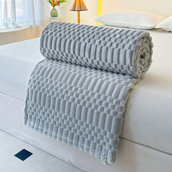 Deka od koralnog flisa, zimska, jednobojni uzorak, europski i američki stil