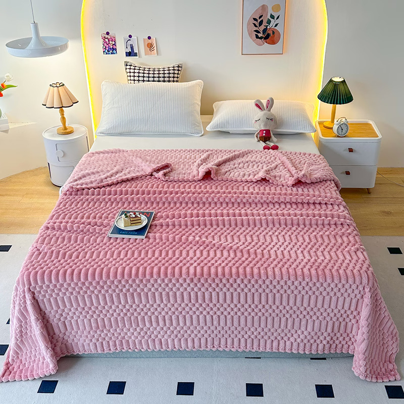 Deka od koralnog flisa, zimska, jednobojni uzorak, europski i američki stil