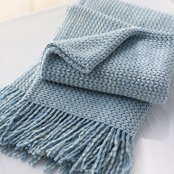 BENMOHOUSE Akrilinė antklodė, mažiau nei 300 g, visiems metų laikams, dekoratyvinė megzta