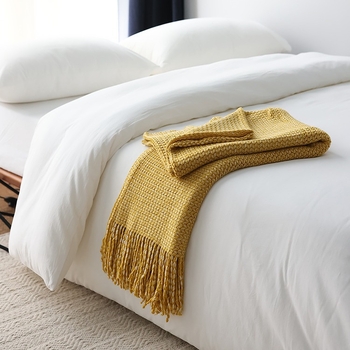 BENMOHOUSE Akrilinė antklodė, mažiau nei 300 g, visiems metų laikams, dekoratyvinė megzta