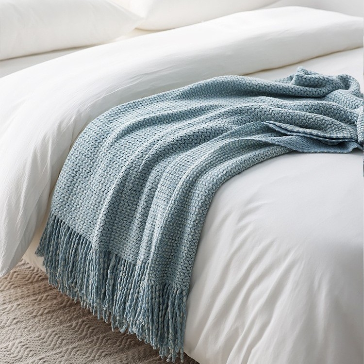 BENMOHOUSE Akrilinė antklodė, mažiau nei 300 g, visiems metų laikams, dekoratyvinė megzta