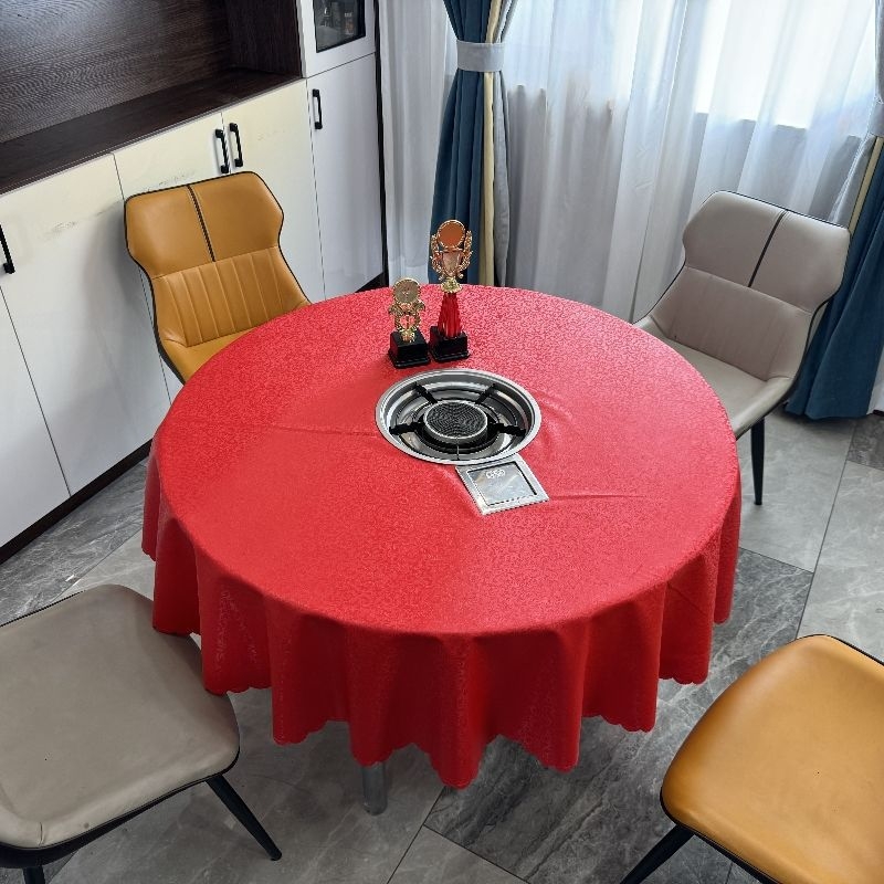 Kružna stolnjka za restorane s Hot Pot, vodootporna i otporna na ulje, pogodna za hotelsku i kućnu upotrebu, može se pričvrstiti čavlima