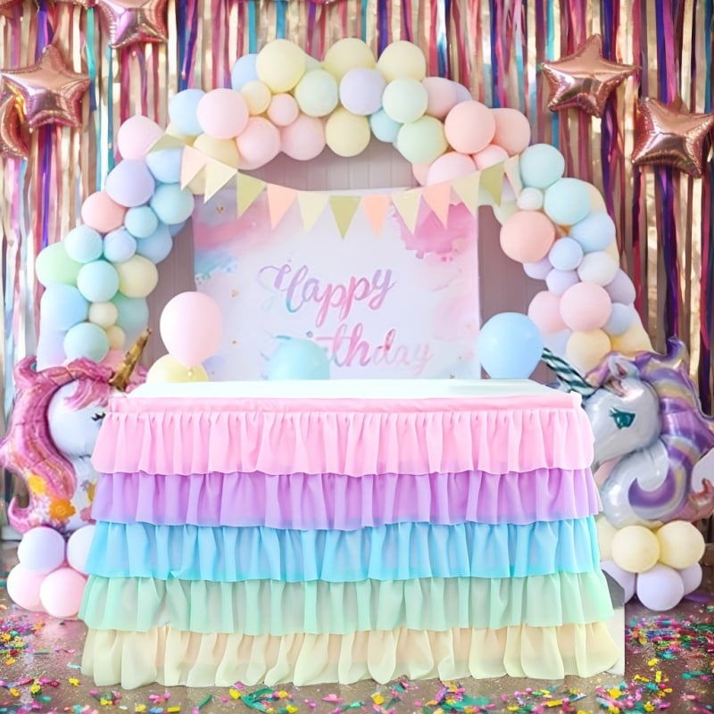 Fustă de masă din plasă, formă dreptunghiulară, model solid, stil hotel, etichetă privată licențiată