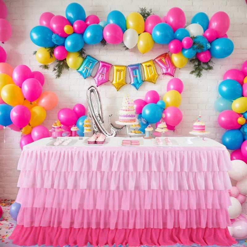 Fustă de masă din plasă, formă dreptunghiulară, model solid, stil hotel, etichetă privată licențiată