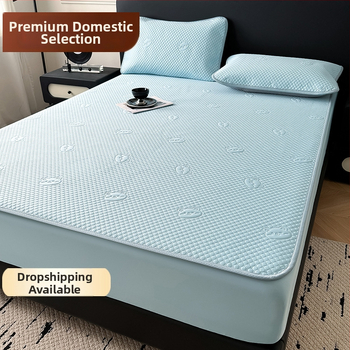 Voodi matid viskoosist ice silkist, jacquard-kude, kaasaegne minimalistlik stiil, ice silk matt