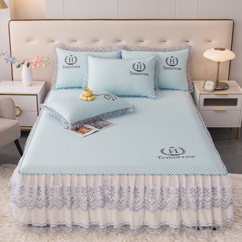 Jääsilk külmendusmattide komplekt, kolm osa, masin pesu, printsessi stiil, kokkupandav jacquard