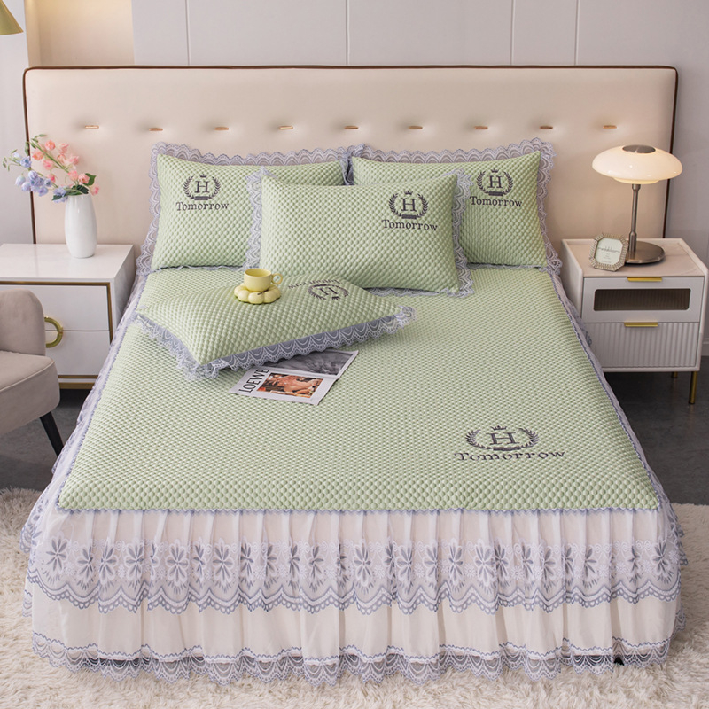 Jääsilk külmendusmattide komplekt, kolm osa, masin pesu, printsessi stiil, kokkupandav jacquard