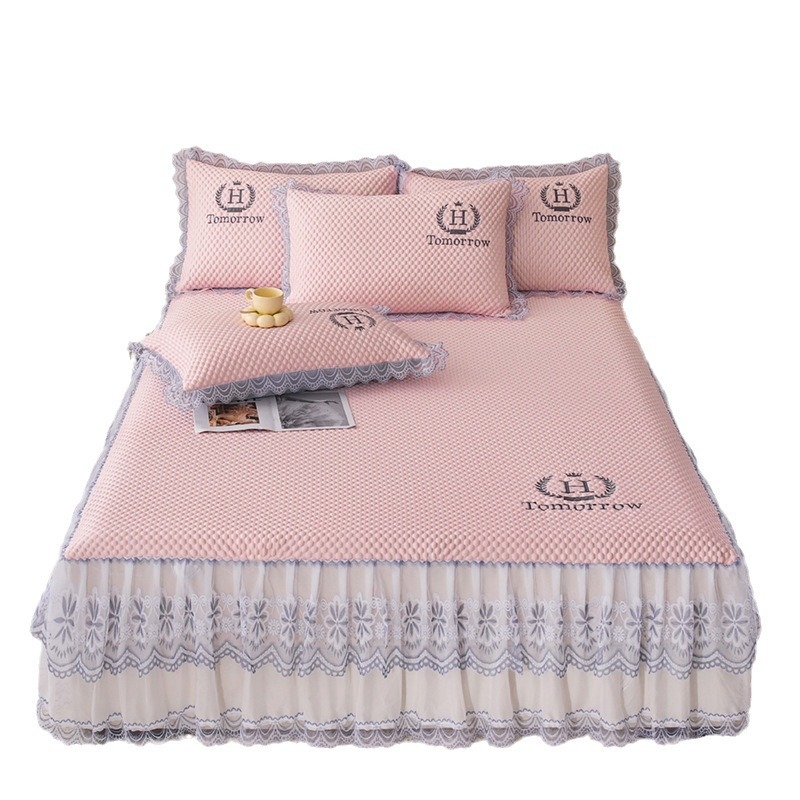 Jääsilk külmendusmattide komplekt, kolm osa, masin pesu, printsessi stiil, kokkupandav jacquard