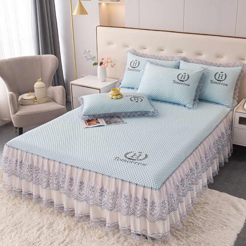 Jääsilk külmendusmattide komplekt, kolm osa, masin pesu, printsessi stiil, kokkupandav jacquard