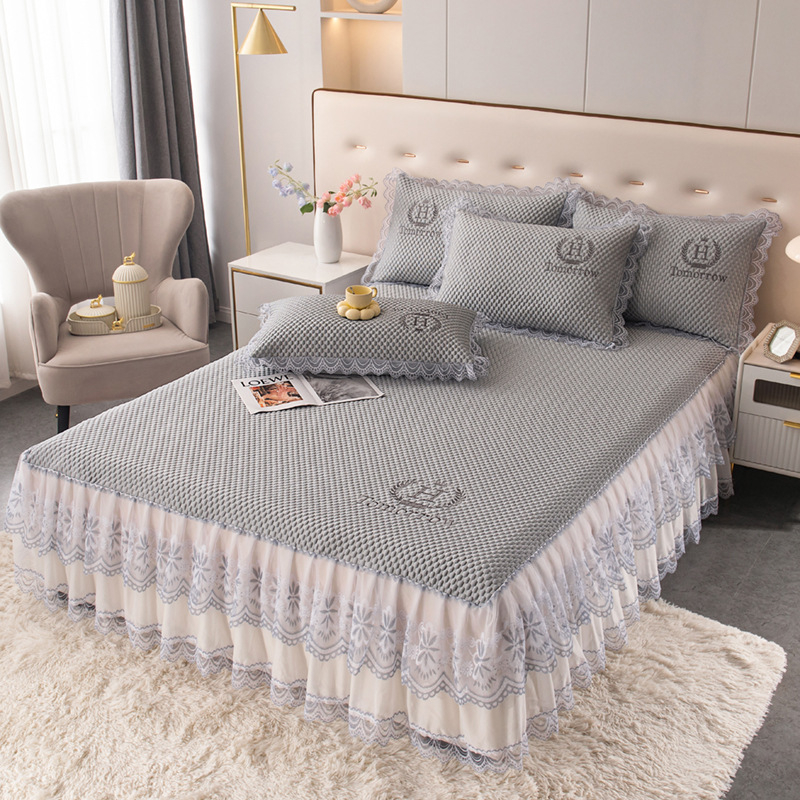 Jääsilk külmendusmattide komplekt, kolm osa, masin pesu, printsessi stiil, kokkupandav jacquard