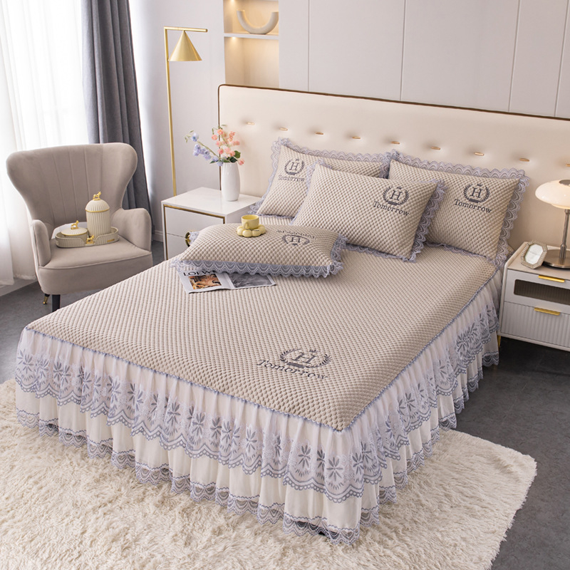 Jääsilk külmendusmattide komplekt, kolm osa, masin pesu, printsessi stiil, kokkupandav jacquard