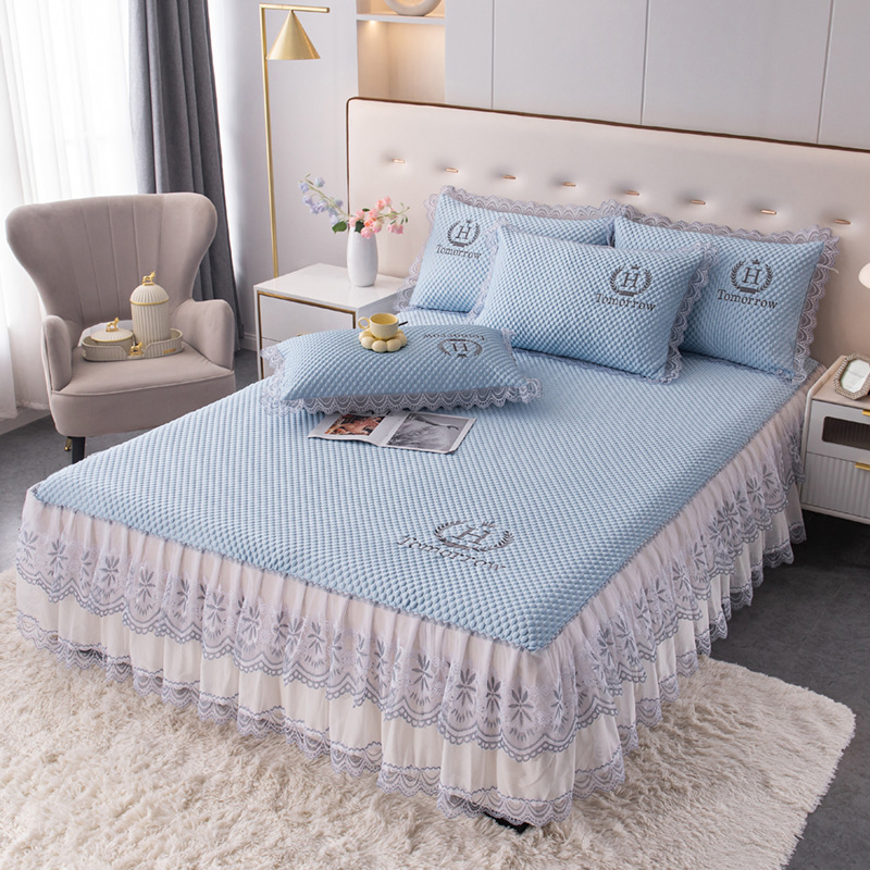 Jääsilk külmendusmattide komplekt, kolm osa, masin pesu, printsessi stiil, kokkupandav jacquard