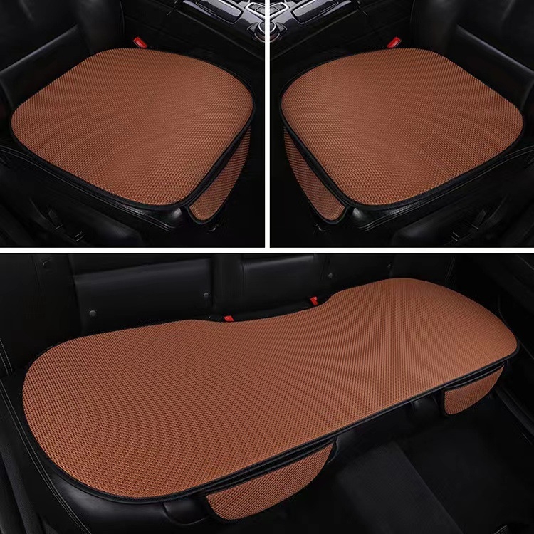 Автомобилна седалкова възглавница с охлаждащ Ice Silk мат, универсална за четири сезона и покритие за задната седалка. Марка: Hushi shangpin. Материал: Ice silk; произход: Хебей; спецификация: General.