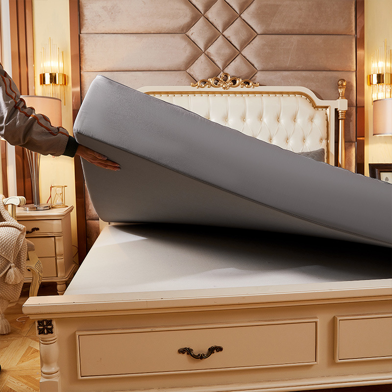 Trami shish cearșaf cu elastic pentru pat, fibră sintetică, model solid, imprimare reactivă și vopsire