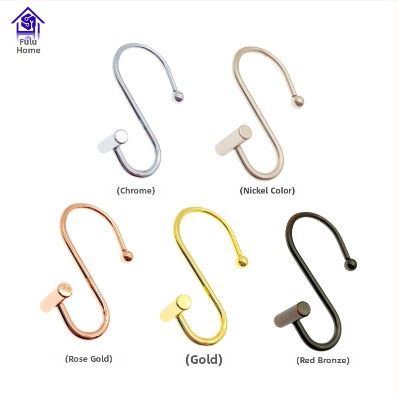 Kovová závesová karabína, valcovitý T- a S-tvar, moderný minimalistický štýl, fu'luo