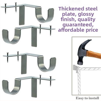 Aizkaru stieņa stiprinājums ar āķi | Materiāls: cinka sakausējums; Tips: universāls; Stils: moderns un vienkāršs