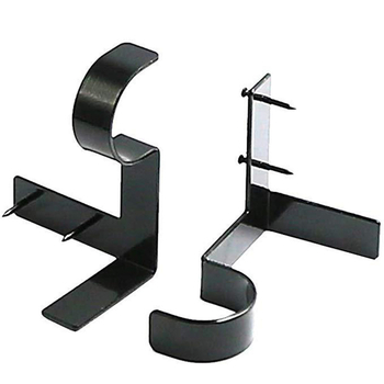 Aizkaru stieņa stiprinājums ar āķi | Materiāls: cinka sakausējums; Tips: universāls; Stils: moderns un vienkāršs