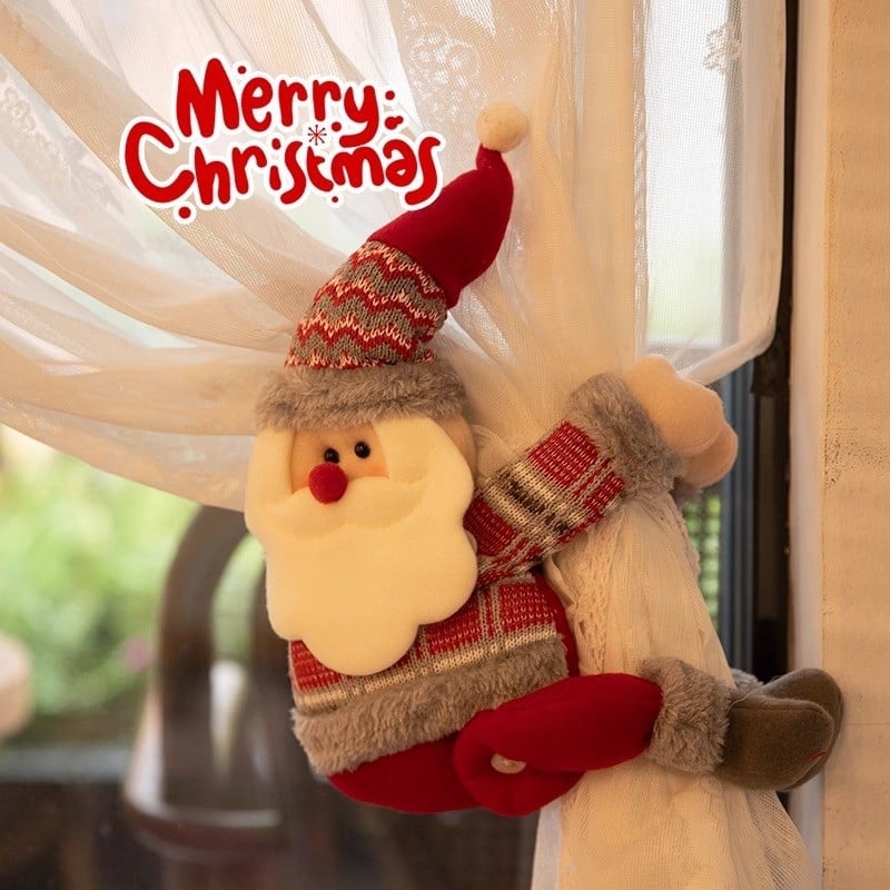 Bangfa Ziemassvētku multenes aizkaru siksnas – audums, pāris sprādzes, guļamistabai un viesistabai