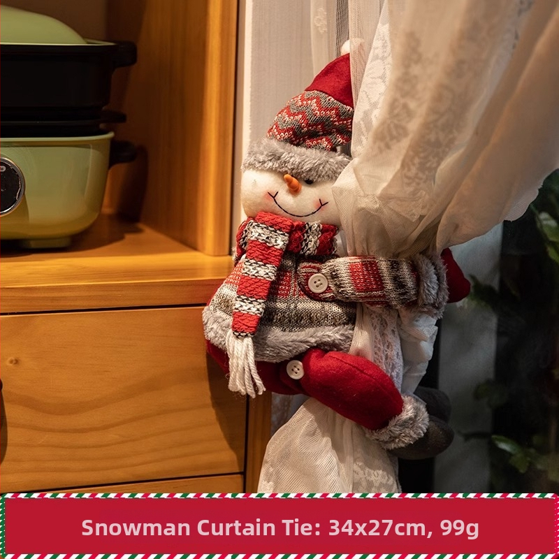 Bangfa Ziemassvētku multenes aizkaru siksnas – audums, pāris sprādzes, guļamistabai un viesistabai