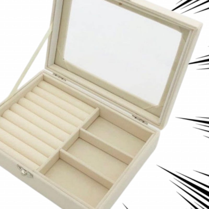 Kaelakee hoiukarp flaneli vooderdusega, tolmukindel kaas, moods minimalistlik disain