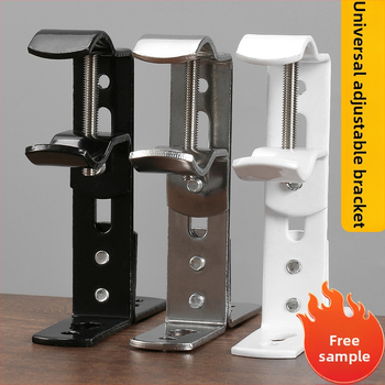 Szabályozható, univerzális függönyrúdtartó - rozsdamentes acélból, felső és oldalsó rögzítés, kompatibilis egyrudú vagy kettős rúdhoz