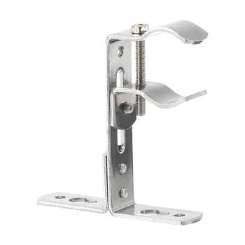 Szabályozható, univerzális függönyrúdtartó - rozsdamentes acélból, felső és oldalsó rögzítés, kompatibilis egyrudú vagy kettős rúdhoz