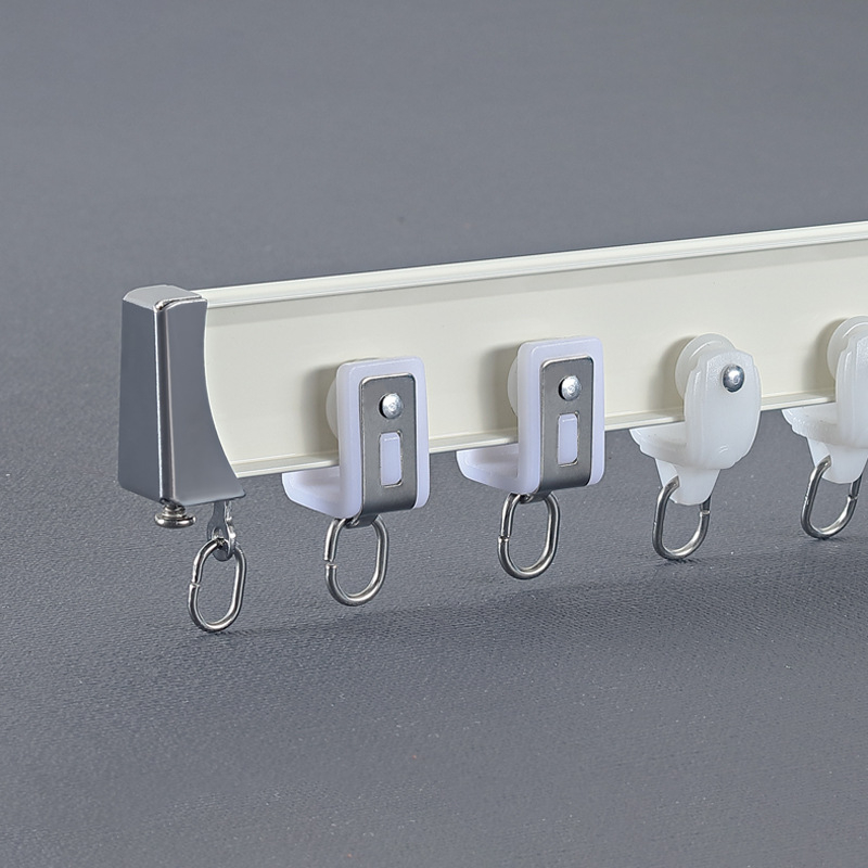 Alumīnija aizkaru sliede, modelis JFL-F07, roku izliekama, griestu vai sānu uzstādīšanai, piemērota aizkariem tipam suspensija