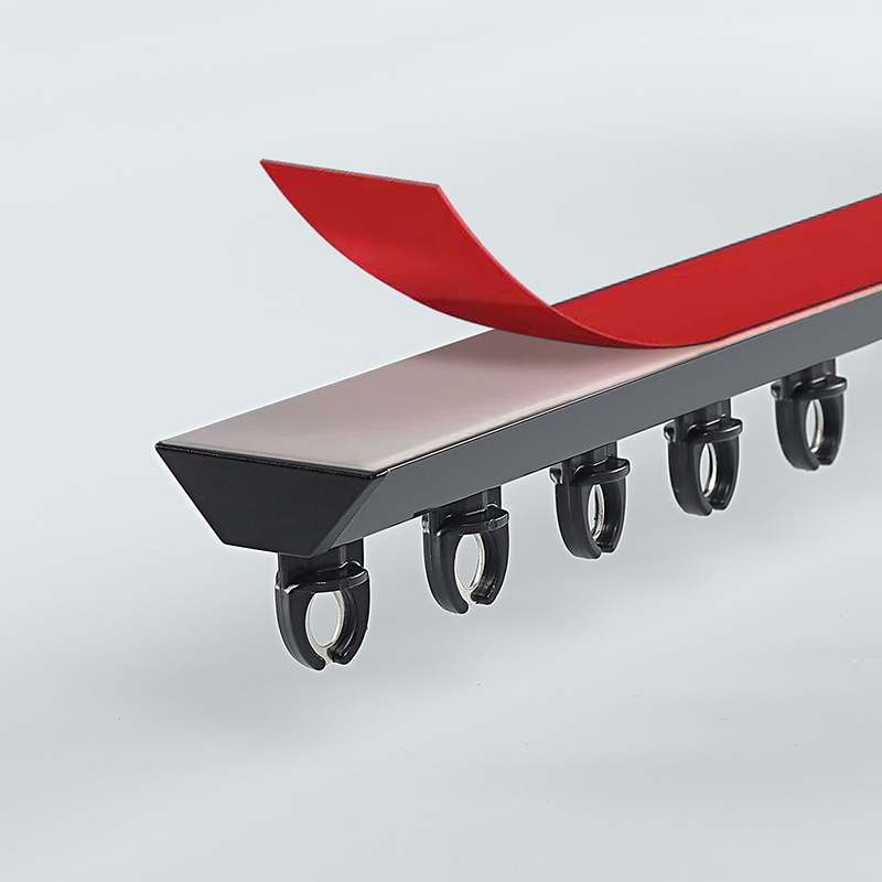 JFL-V01 Īss alumīnija aizkaru sliede, slēpts V-veida dizains, viegls luksusa uzstādīšanas komplekts ar blīvi, rullīti un līmi