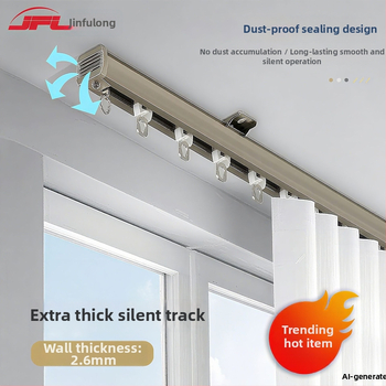 Aizkaru sliede, alumīnija sakausējums, klusa darbība, dubultā sliede, modelis JFL597, Jin Fulong