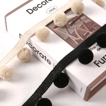 Csipke-velúr pomponos függönyszegély, poliészter, modern minimalista stílus, testreszabható