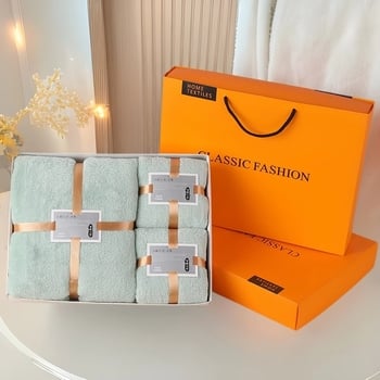 Darčeková súprava uterákov v darčekovej krabičke, korálový zamat, 32 kusov, česaná priadza, ploché tkanie