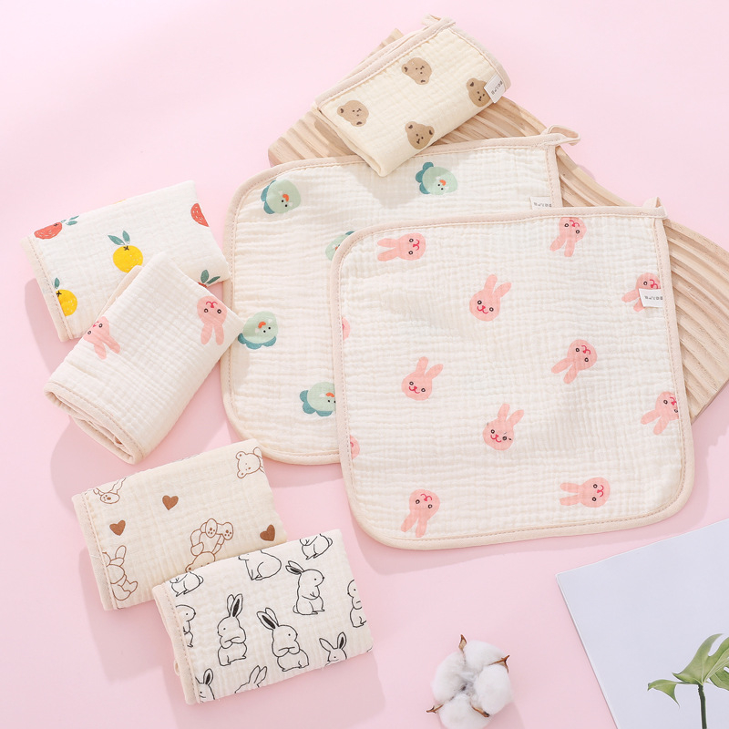 Long Water Prosop pentru fața bebelușului, tifon cu densitate înaltă, șase straturi, prosop pătrat, 60 g, 32 fire, fir simplu