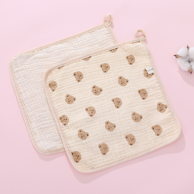 Long Water Prosop pentru fața bebelușului, tifon cu densitate înaltă, șase straturi, prosop pătrat, 60 g, 32 fire, fir simplu