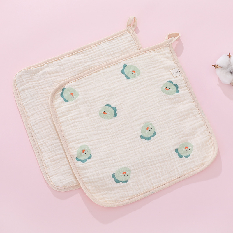 Long Water Prosop pentru fața bebelușului, tifon cu densitate înaltă, șase straturi, prosop pătrat, 60 g, 32 fire, fir simplu