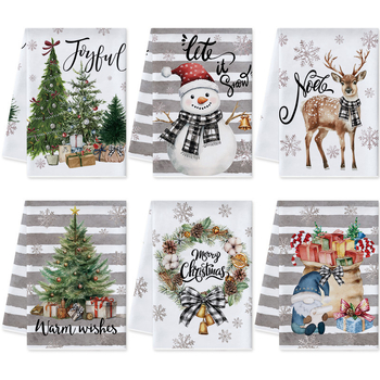 Manquan mikroszálas konyhai törlő – nyomtatott design, 50–80 g, karácsonyi és újévi asztali dekoráció