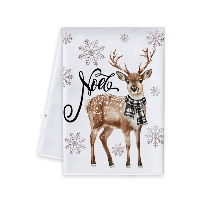 Manquan mikroszálas konyhai törlő – nyomtatott design, 50–80 g, karácsonyi és újévi asztali dekoráció