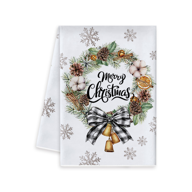 Manquan mikroszálas konyhai törlő – nyomtatott design, 50–80 g, karácsonyi és újévi asztali dekoráció
