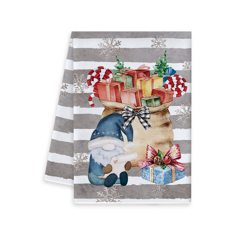 Manquan mikroszálas konyhai törlő – nyomtatott design, 50–80 g, karácsonyi és újévi asztali dekoráció