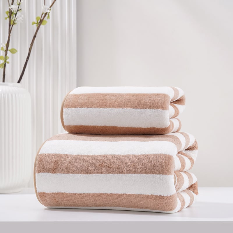 Комплект кърпи от коралов флис: дебели, абсорбиращи, лицеви и баня кърпи, 150D, 200–300 g, подгъв